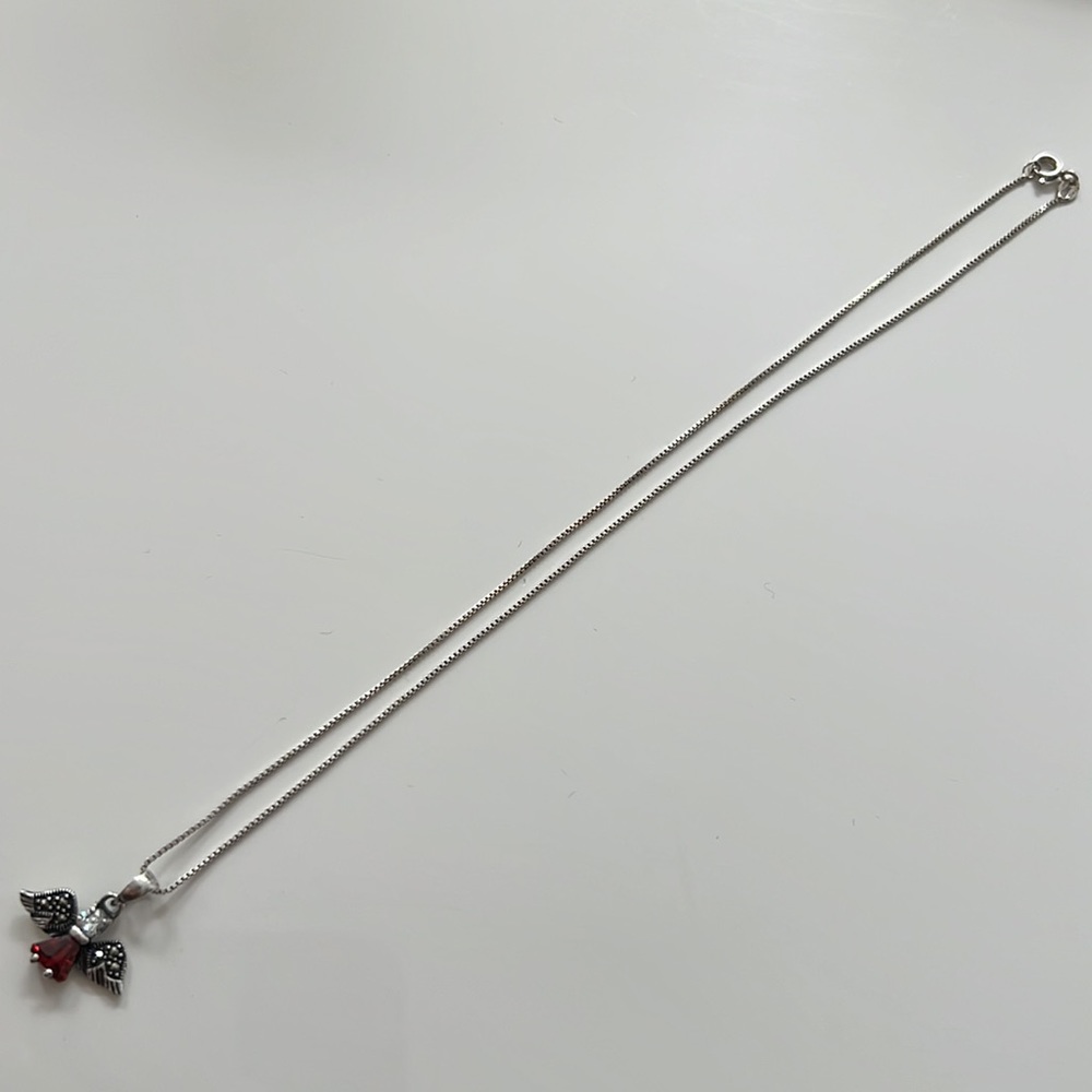 Silver Angel With Red Ruby, Stone, And Diamond - image 7